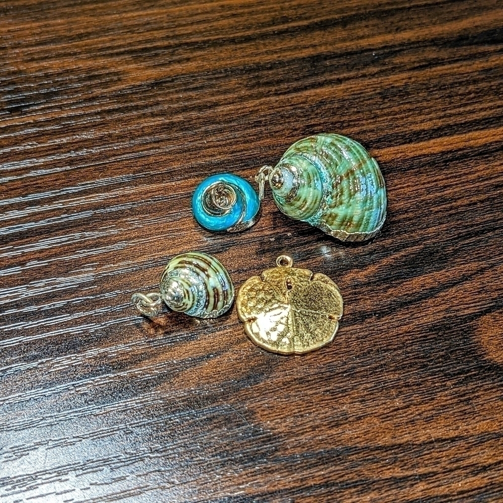 Gold Beach Theme Pendants or Charms Seashells